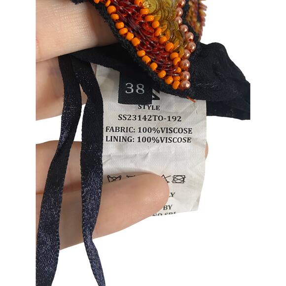 Giuseppe di Morabito Sequin Fire Flames Crop Top Party Edgy Made in Italy Sz 2 - Picture 7 of 9